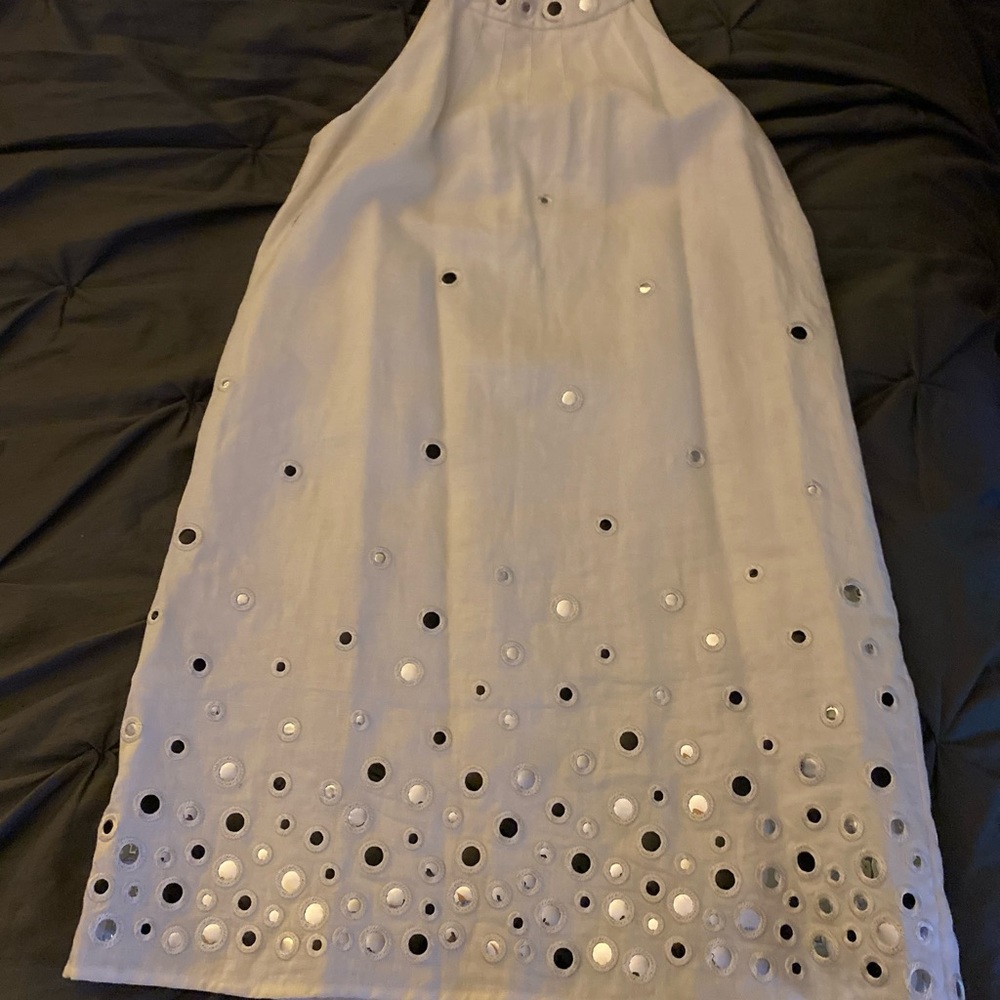 White linen with little mirrors. BCBG size Dd